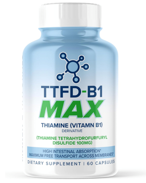 TTFD - B1 Max - Thiamine Vitamin B1 TTFD - 100mg (Thiamine Teahydrofurfuryl Disu