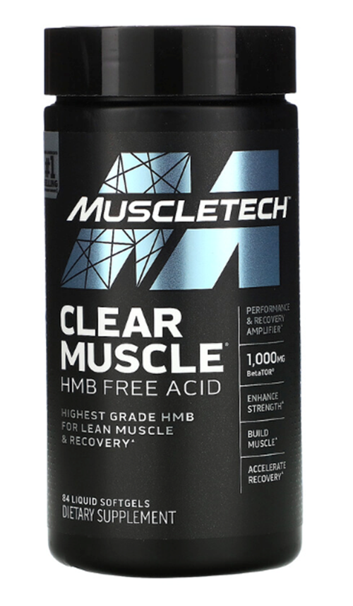 Muscletech, Clear Muscle, HMB Free Acid, 84 Liquid SoftGel