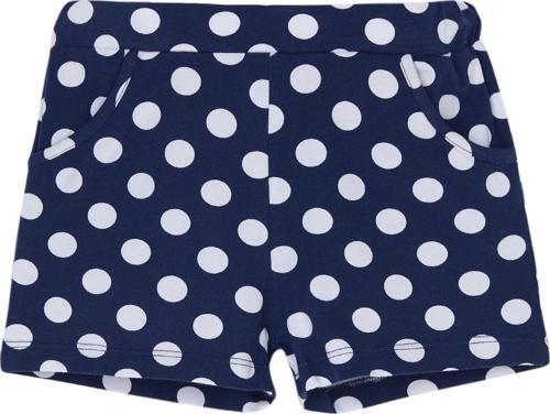 Açık Lacivert Polka-Dot Kız Çocuk Desenli Cepli Şort