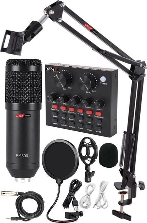 Bm800L Live Set Efektli Ses Kartı Mikrofon Stand Kayıt Canlı Yayın Seti (Pc Ve Telefon)