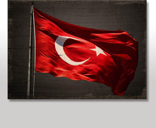 Ahşap Tablo Direkte Türk Bayrağı Baskılı