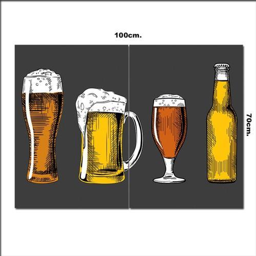 Ahşap Tablo Şişe Ve Bardakları 70*100Cm