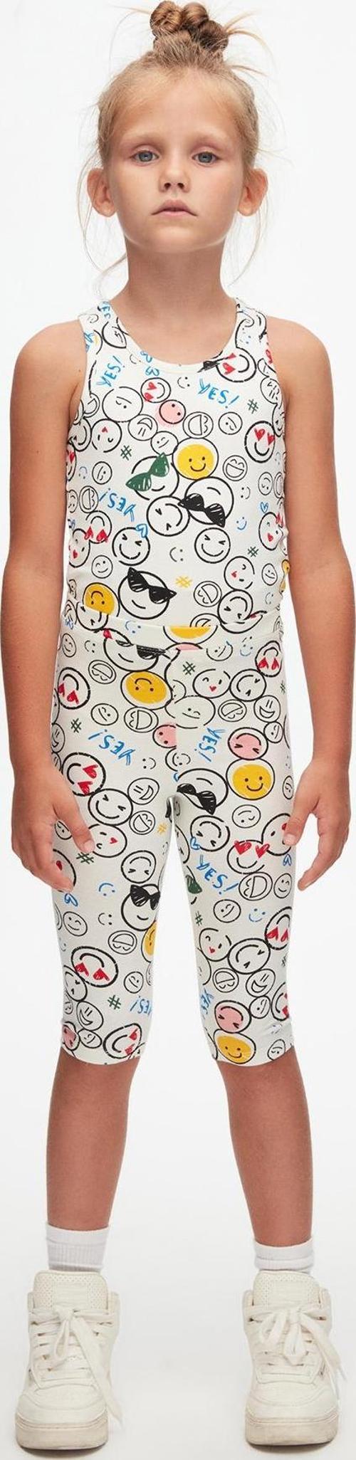 Cute Faces Kız Çocuk Desenli Diz Altı Tayt Kapri