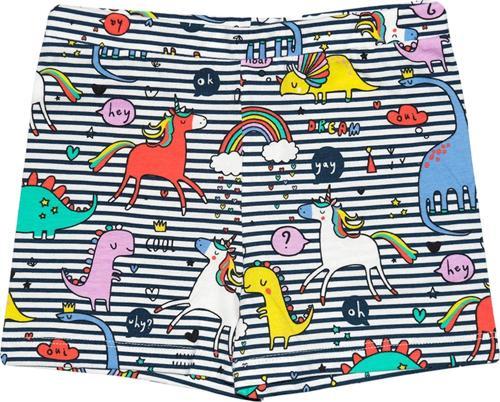 Rainbow Unicorn Kız Çocuk Desenli Cepli Şort