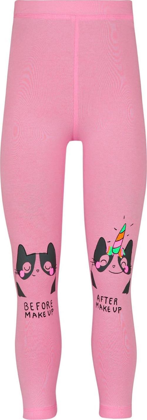 Pembe Make UP Kedi Baskılı Kız Çocuk Mevsimlik Tayt