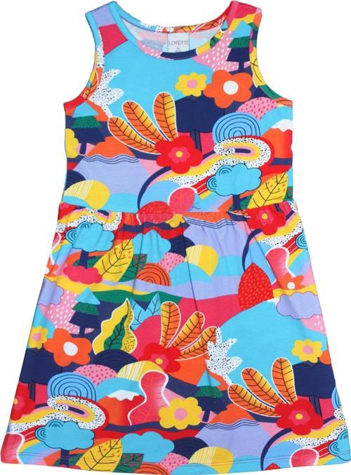 Sunny Garden Kız Çocuk Desenli Kolsuz Elbise