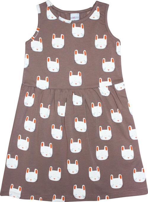 Sleepy Bunny Kız Çocuk Desenli Kolsuz Elbise