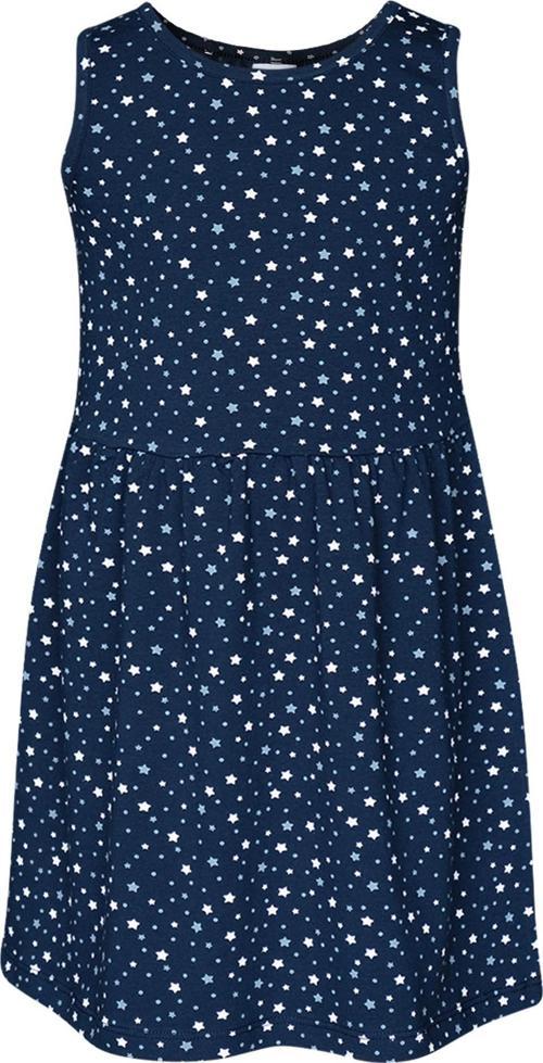 Koyu Lacivert Little Stars Kız Çocuk Desenli Kolsuz Elbise