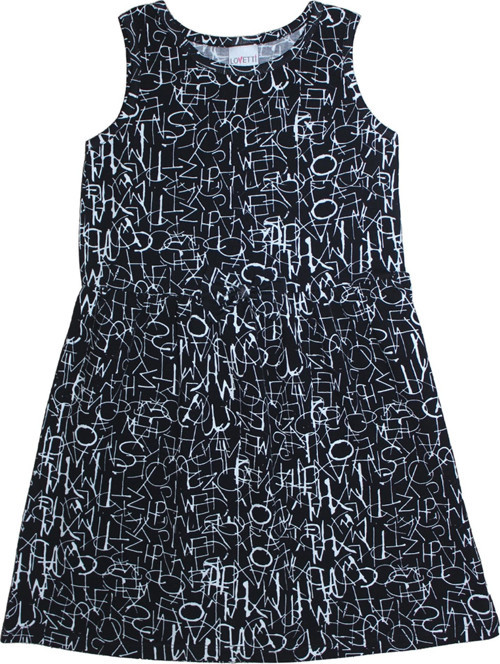 Dark Letters Kız Çocuk Desenli Kolsuz Elbise