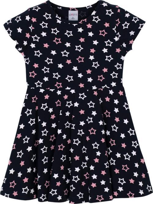 Lovely Stars Kız Çocuk Desenli Kısa Kollu Elbise