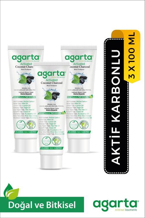 Doğal Hindistan Cevizi Özlü Aktif Karbonlu Diş Macunu 100 Ml (3 Adet)