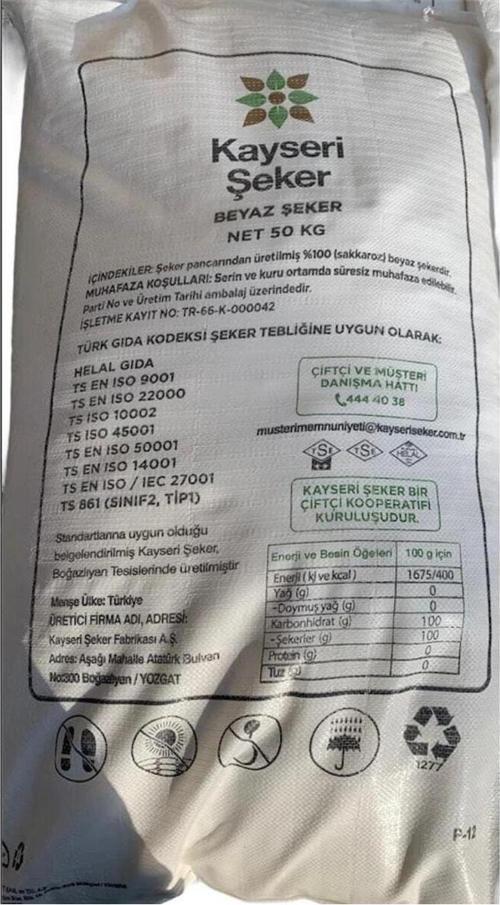 Beyaz Toz Şeker 50Kg