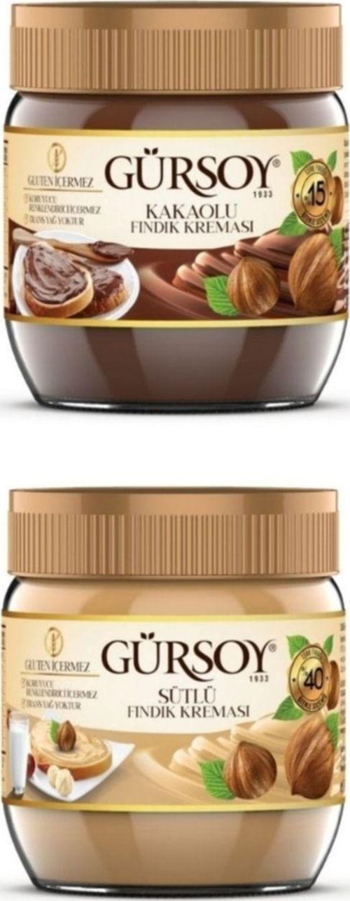 Sütlü Fındık Kreması 400 G & Kakaolu Fındık Kreması 400 G