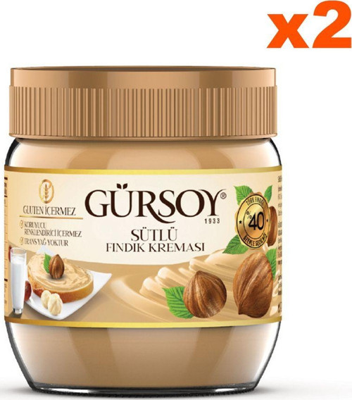 Sütlü Fındık Kreması Cam Kavanoz 400 G X 2 Adet