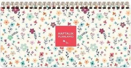 Spiralli Planner (Haftalık Planlayıcı) Krem Çiçek 13X27Cm 54 Yaprak 830124-99