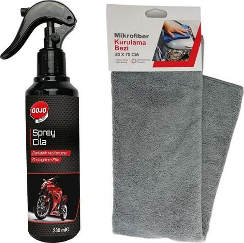 Motosiklet Parlatıcı Sprey Cila 230 Ml + Exup Kurulama Havlusu