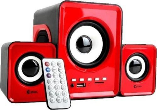 FT202BT 2+1 Bluetoothlu Kumandalı Mini Masa Üstü Hoparlör Kırmızı
