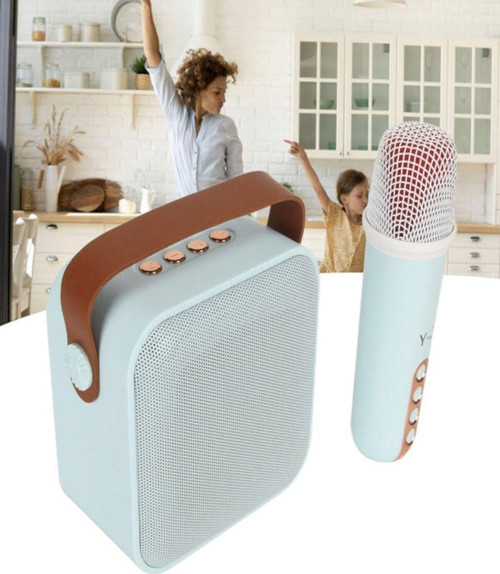 Ses Değiştirme Özelliğine Sahip Kablosuz Mikrofonlu Mini Karaoke Seti Bluetooth Hoparlör Party Box