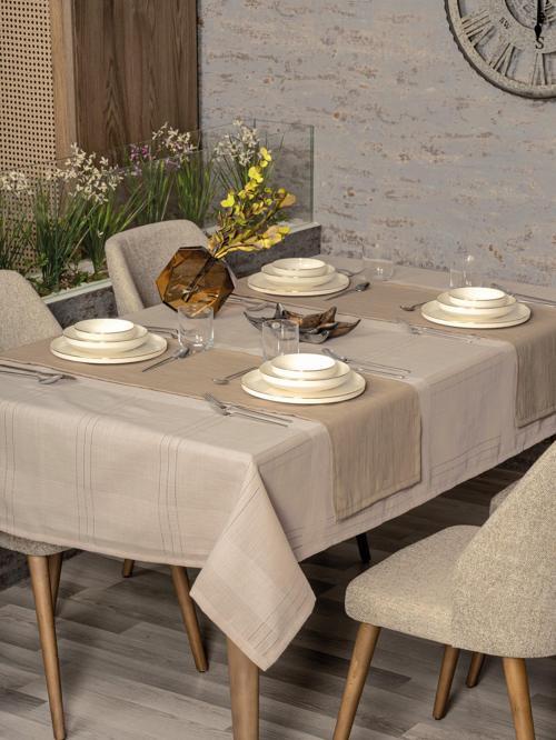 Antique Masa Örtüsü Seti Jasmine Bej 155x220