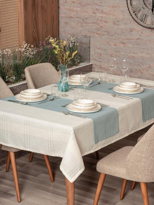 Antique Masa Örtüsü Seti Jasmine Krem 155x160