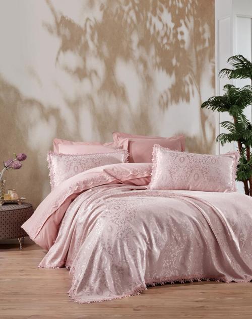 Chi Chi Çift Kişilik Pikeli Nevresim Takımı Elegance Pudra