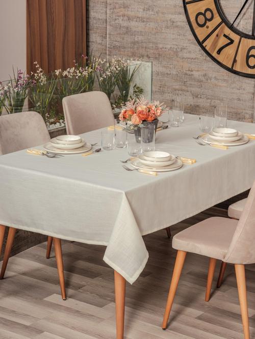 Plain Masa Örtüsü Krem 155x220