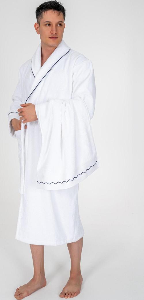 Classic Bornoz Seti Josina Beyaz Erkek L/XL
