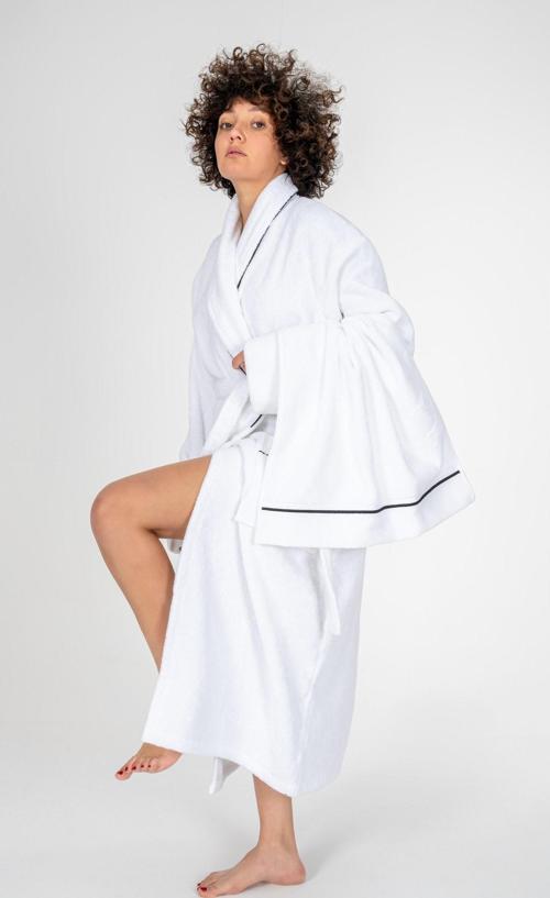 Classic Bornoz Seti Mahur Beyaz Unisex M/L