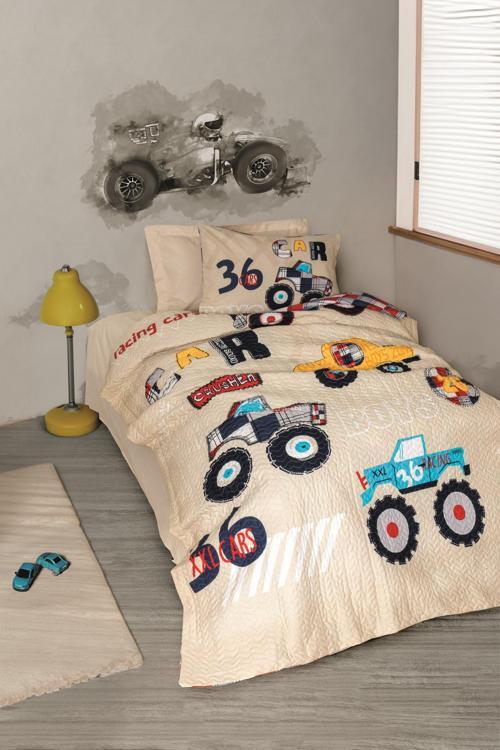 Junior Tek Kişilik Complete Set Cars Bej