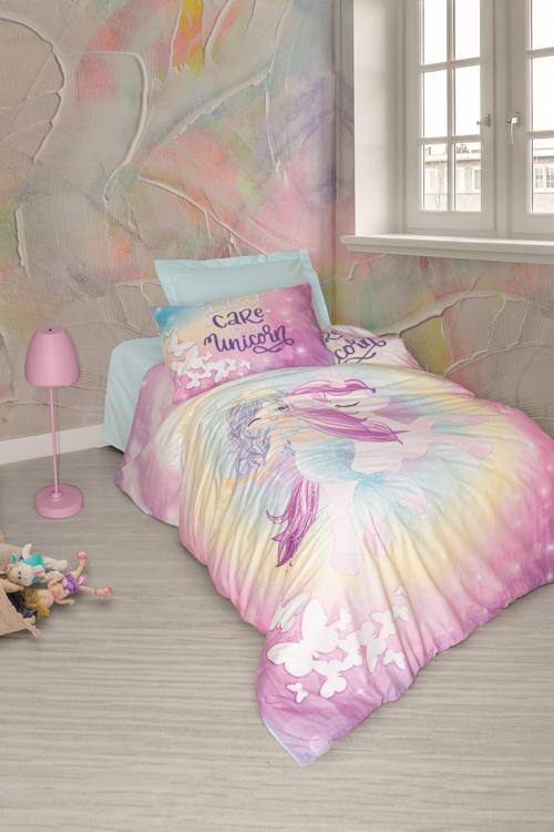 Junior Tek Kişilik Lastikli Çarşaflı Nevresim Takımı Sirena Mint