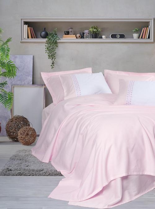 Lusso Bambu Çift Kişilik Pike Takımı Spruce Pudra