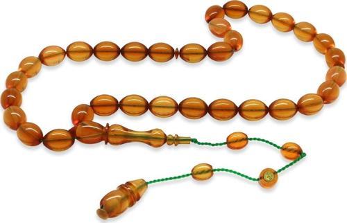 Sistemli Her Bir Tanesi Usta işçilikli Arpa Kesim Safran Sarısı Katalin Tesbih