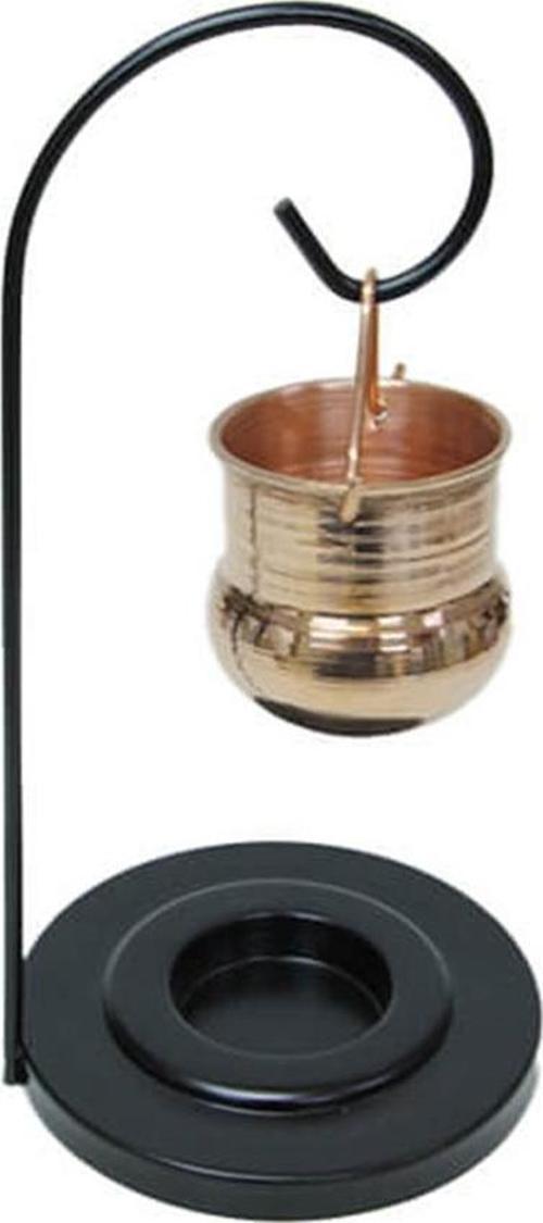 Standlı Kazan Tasarım Bronz Renkli Metal Buhurdanlık