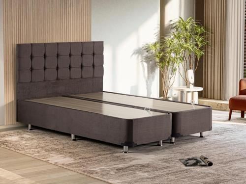 Rama Füme Baza Ve Başlık Seti, Çift Kişilik 140x190 cm Baza Ve Başlık Takımı