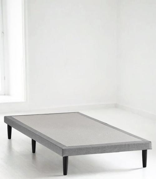 Niron Slim Karyola - 80x180 Tek Kişilik Baza - Metal İskeletli, Yüksek Ayaklı ve Keten Kumaşlı