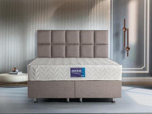 Blue Pocket Çift Kişilik Lüks Full Ortopedik Paket Yaylı Orta Sert Yatak 180x200 cm