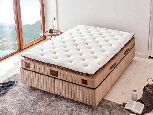 Niron Majesty Yatak 160x200 Çift Kişilik Pedli Ekstra Lüks Yumuşak Yatak Pamuklu Keten Kumaş 30 cm