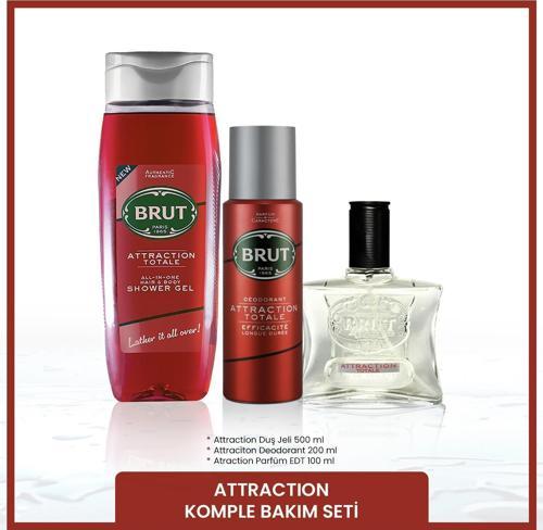 Attraction Erkek Bakım Seti Parfüm EDT 100 ml, Deodorant 200 ml, Duş Jeli 500 ml