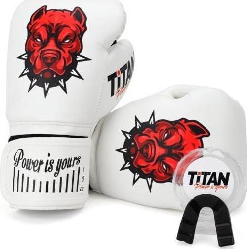 Model-2 Beyaz Bitbull Desenli Boks Eldiveni