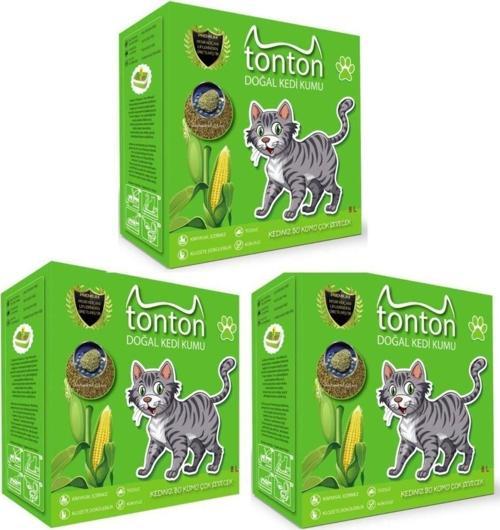 Mısır Koçanı Granülü Topaklaşan Doğal Kedi Kumu 8 Lt X 3 Adet