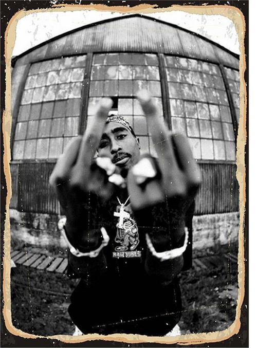 2Pac Desenli Ahşap Tablo