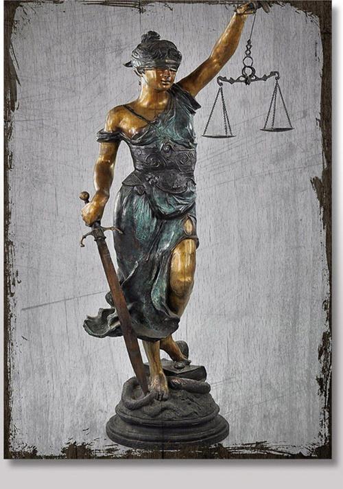 Ahşap Tablo Adalet Heykeli Art Mdf Poster