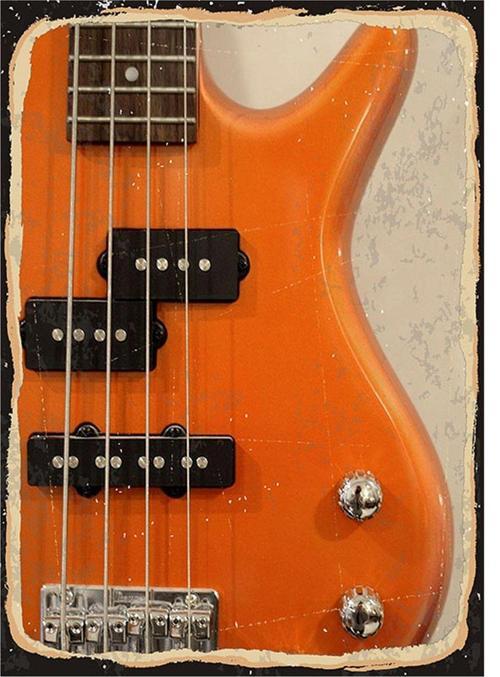 Bass Gitar Desenli Mdf Tablo