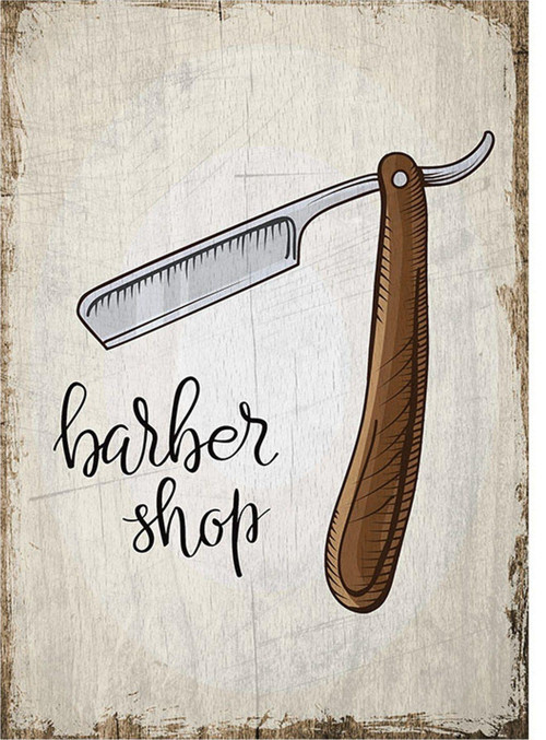 Berber Dükkanı Mdf Tablo