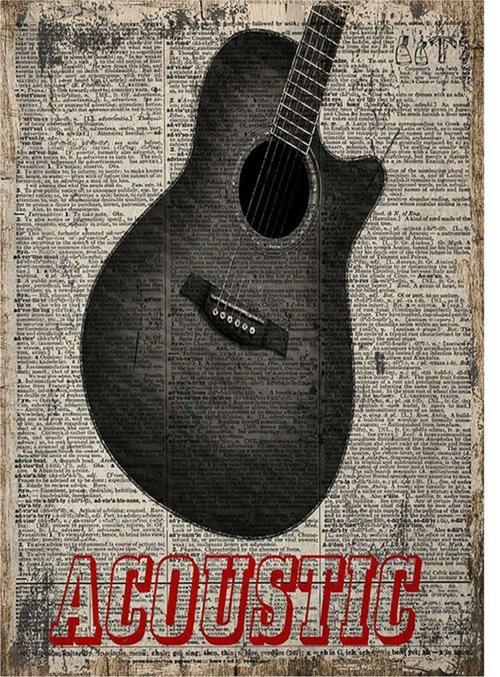 Akustik Gitar Hediyelik Mdf Tablo