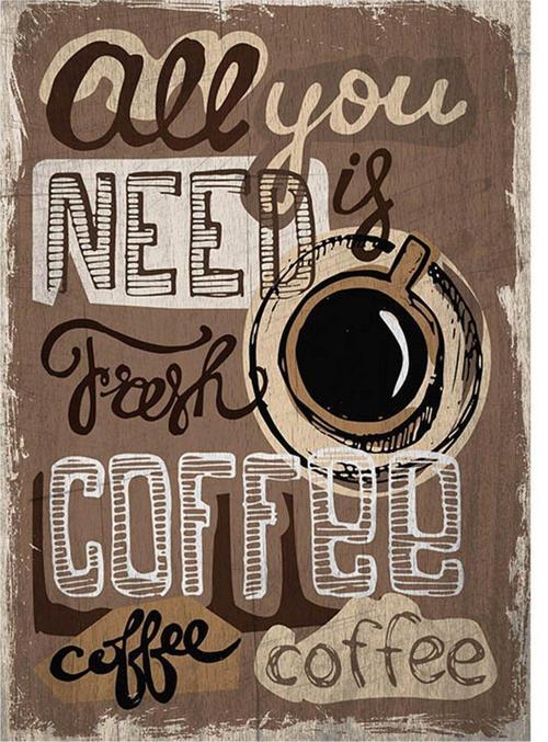 Ahşap Tablo All You Need İs Coffee Afiş Hediyelik Mdf Tablo