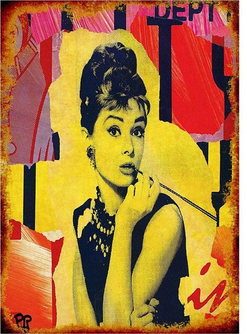 Audrey Hepburn Desenli Mdf Tablo