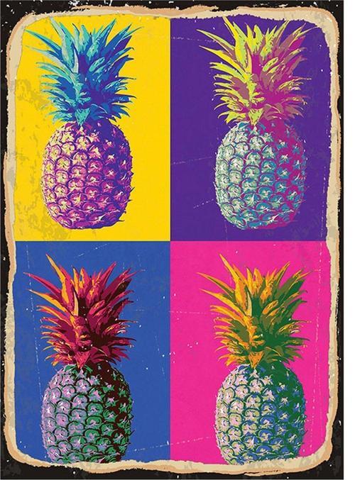 Ananas Desenli Mdf Tablo