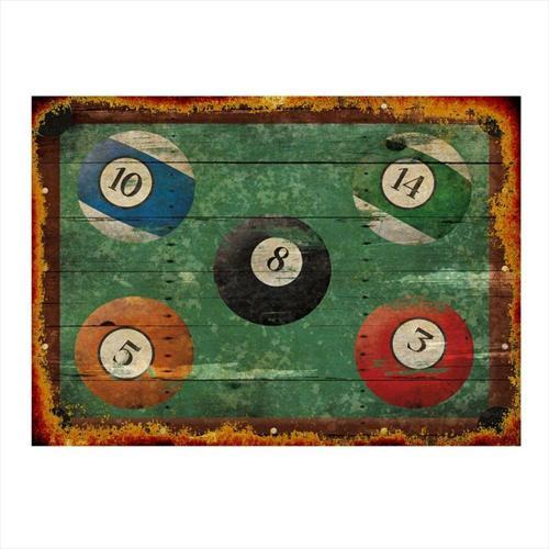 Bilardo Topları Desenli Ahşap Tablo