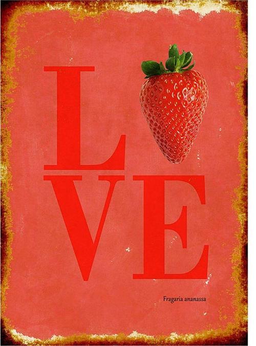 Çilek Desenli Mdf Tablo